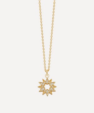 Astley Clarke - Gold Plated Vermeil Silver Biography White Sapphire Sun Pendant Necklace image number 0