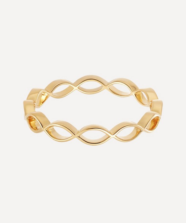 Astley Clarke - Gold Plated Vermeil Silver Biography Evil Eye Chain Stacking Ring image number null
