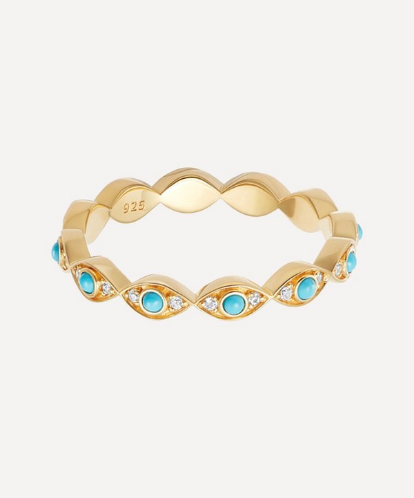 Astley Clarke - Gold Plated Vermeil Silver Biography Evil Eye Stacking Ring image number null