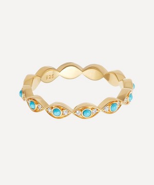 Astley Clarke - Gold Plated Vermeil Silver Biography Evil Eye Stacking Ring image number 0
