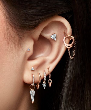 Maria Tash - 18ct 2.5mm Invisible Set Triangle Diamond Threaded Stud Earring image number 1