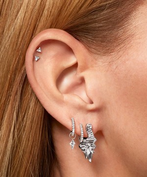 Maria Tash - 18ct 3mm Invisible Set Triangle Diamond Threaded Stud Earring image number 1