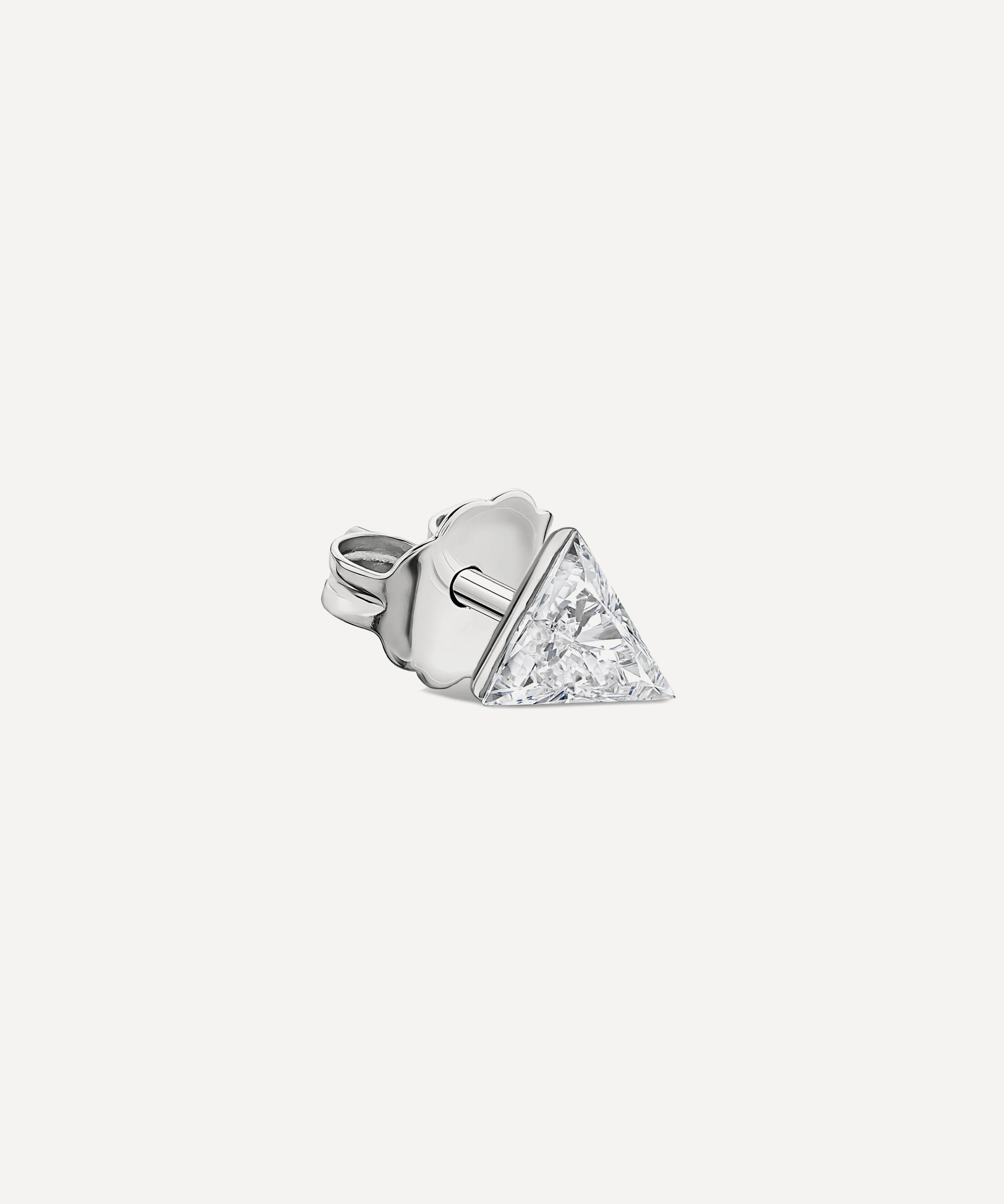 Maria Tash - 18ct 4mm Invisible Set Triangle Diamond Stud Earring image number 0