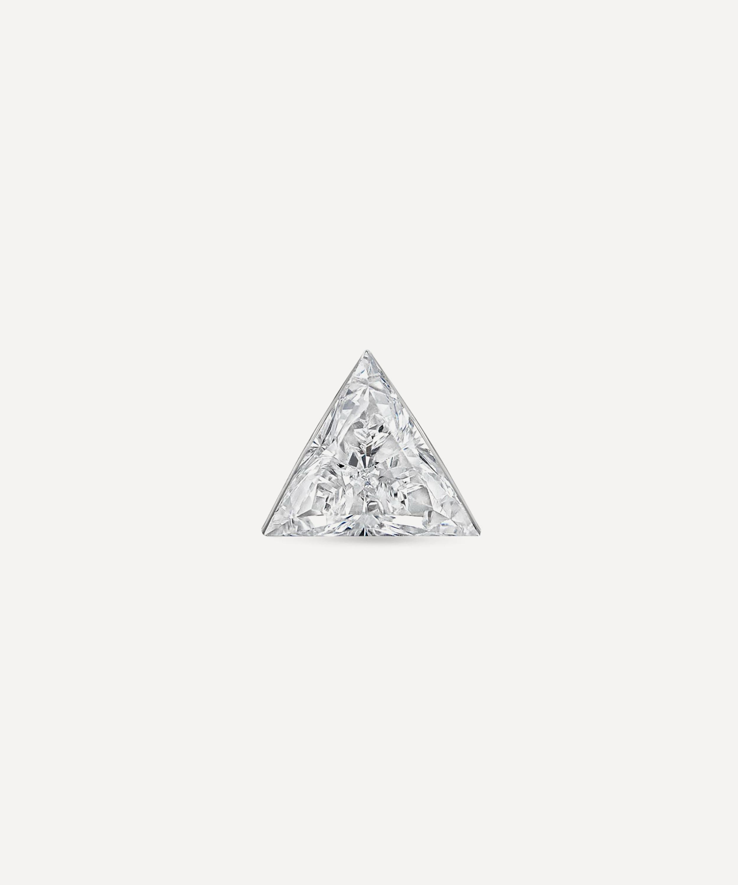 Maria Tash - 18ct 4mm Invisible Set Triangle Diamond Stud Earring image number 1