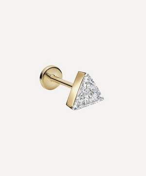 Maria Tash - 18ct 5mm Invisible Set Triangle Diamond Threaded Stud Earring image number 0