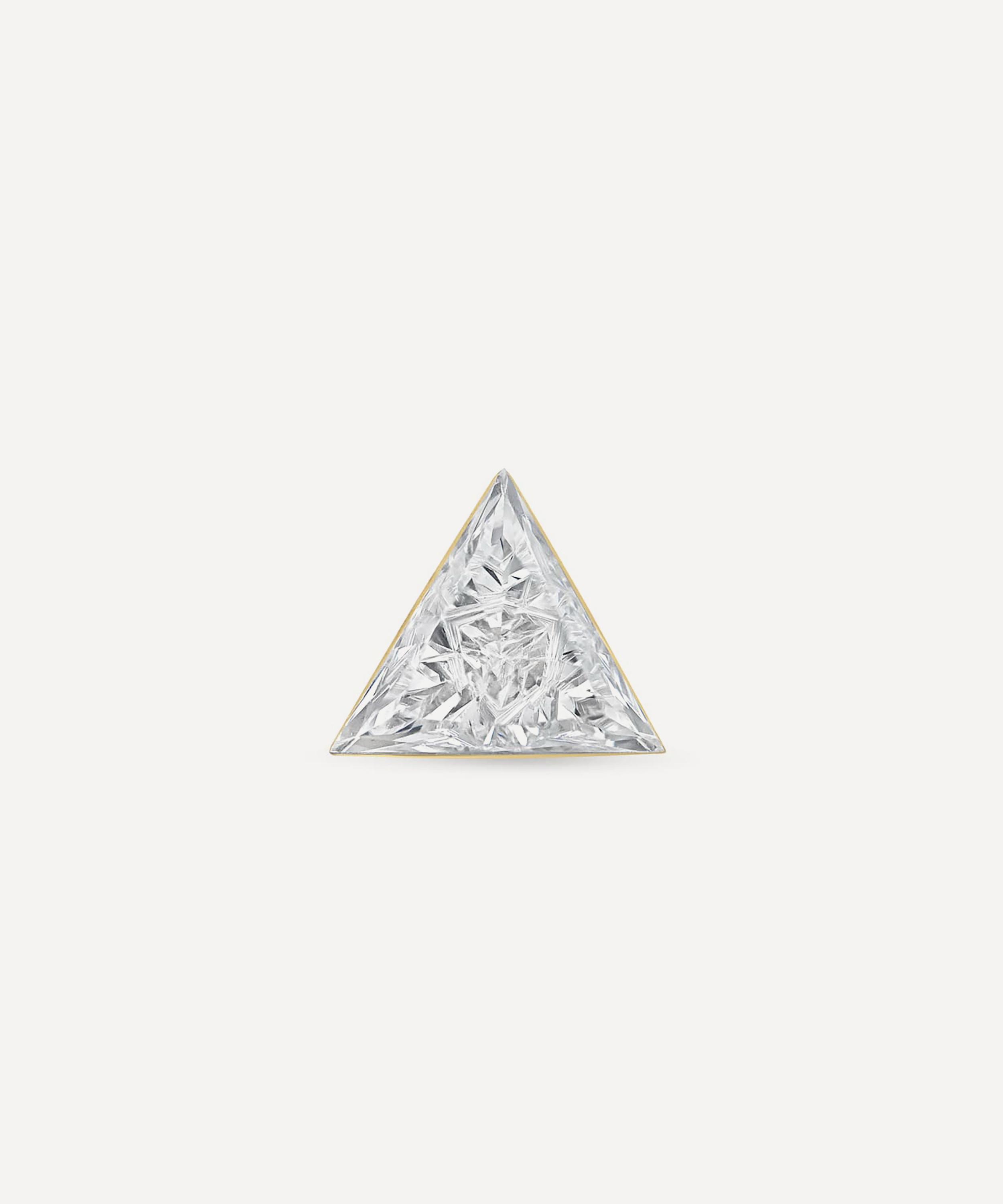 Maria Tash - 18ct 5mm Invisible Set Triangle Diamond Threaded Stud Earring image number 2