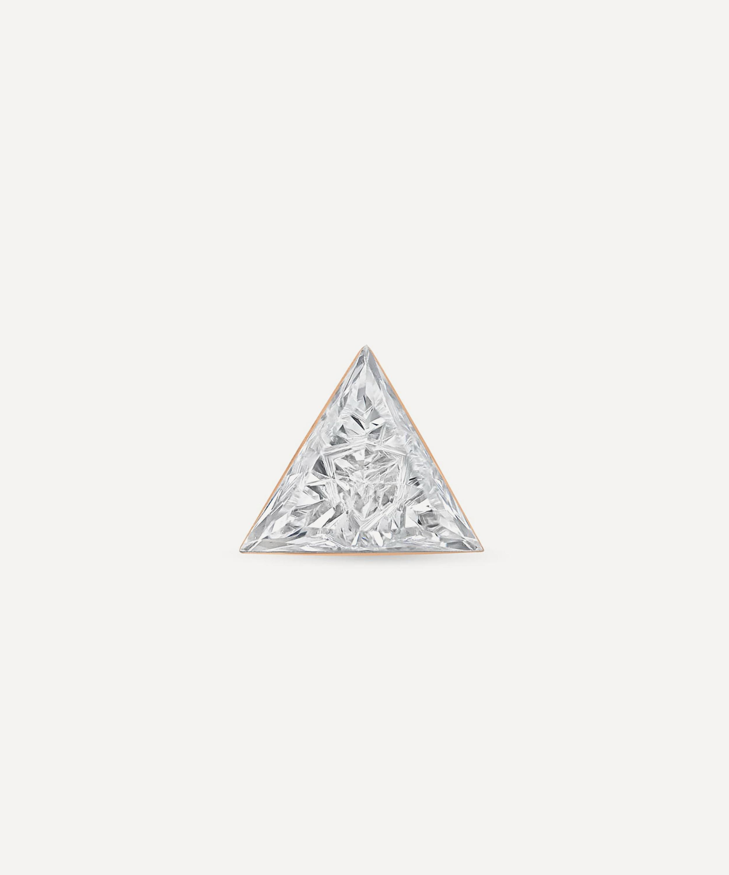 Maria Tash - 18ct 5mm Invisible Set Triangle Diamond Threaded Stud Earring image number 1