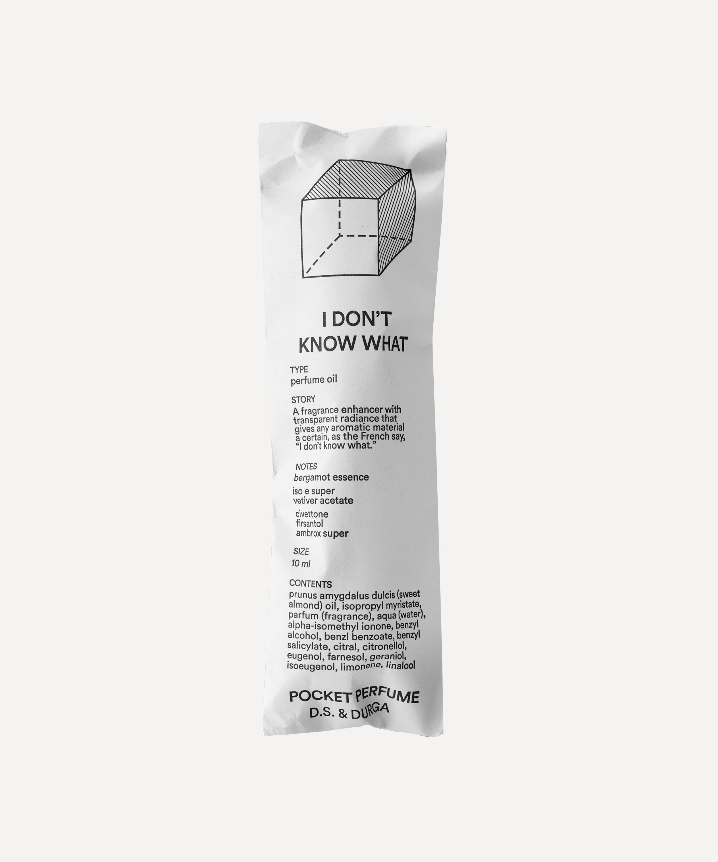 D.S. & Durga - I Don’t Know What Pocket Perfume Oil 10ml image number 1