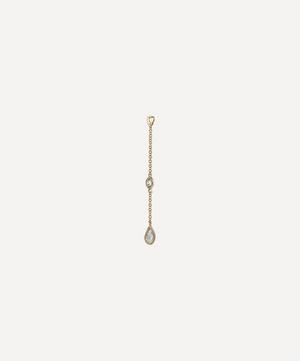 Maria Tash - 18ct 32mm Pendulum Charm Scalloped Set Pear and Round Diamond image number 1