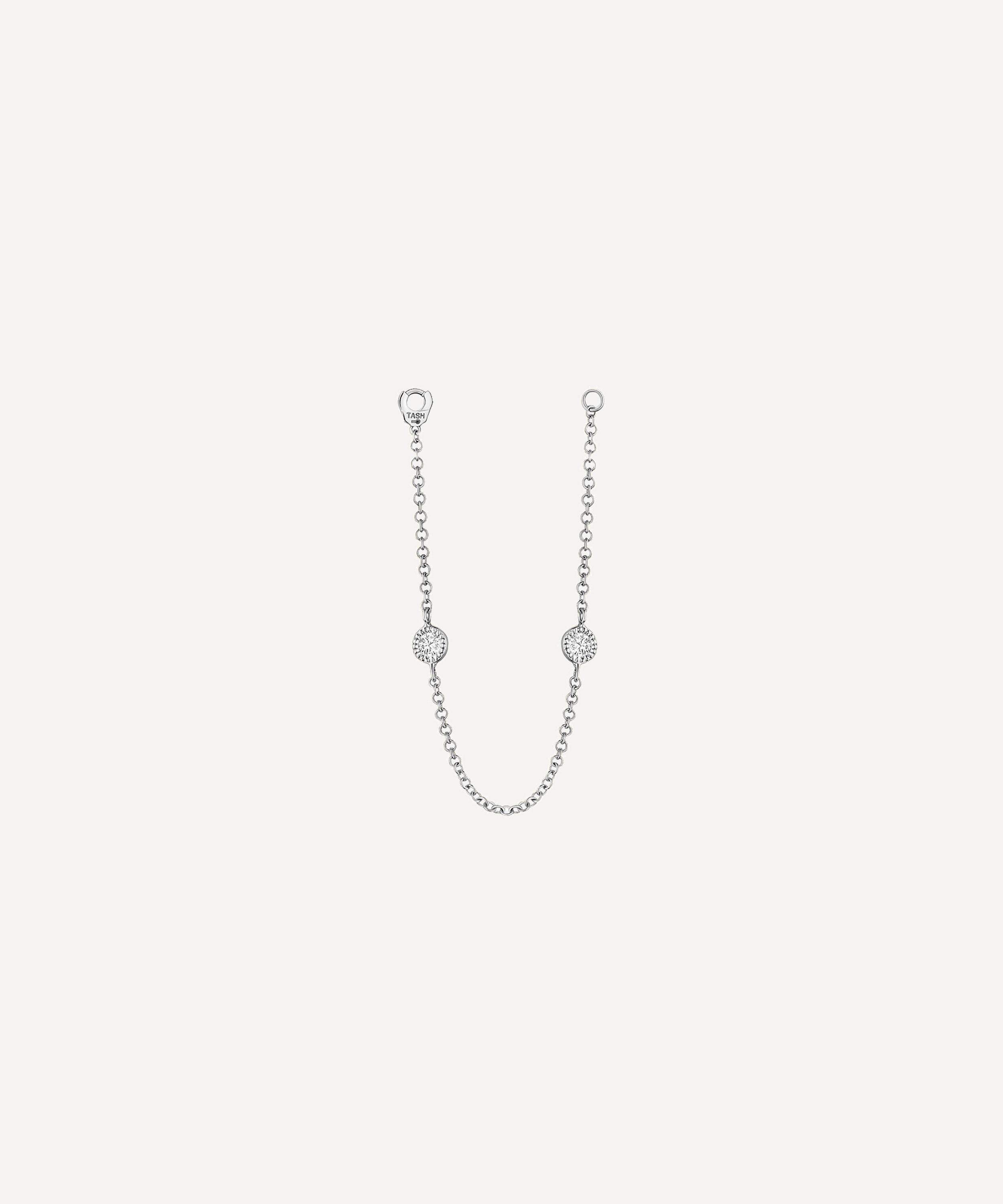 Maria Tash - 18ct 76mm Double Scallop Set Diamond Chain Connecting Charm image number 0