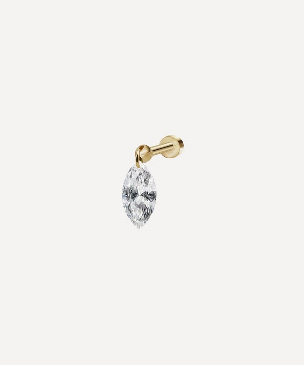 Maria Tash - 18ct 6mm Floating Marquise Diamond Charm Threaded Stud Earring image number null