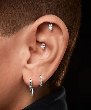 Maria Tash - 18ct 6mm Floating Marquise Diamond Charm Threaded Stud Earring image number 1