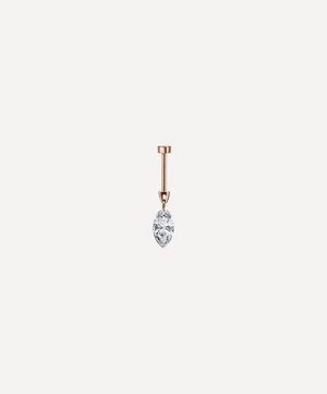 Maria Tash - 18ct 6mm Floating Marquise Diamond Charm Threaded Stud Earring image number 2