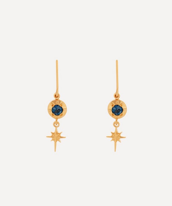 Alex Monroe - Gold-Plated Guiding Star London Blue Topaz Drop Earrings image number null