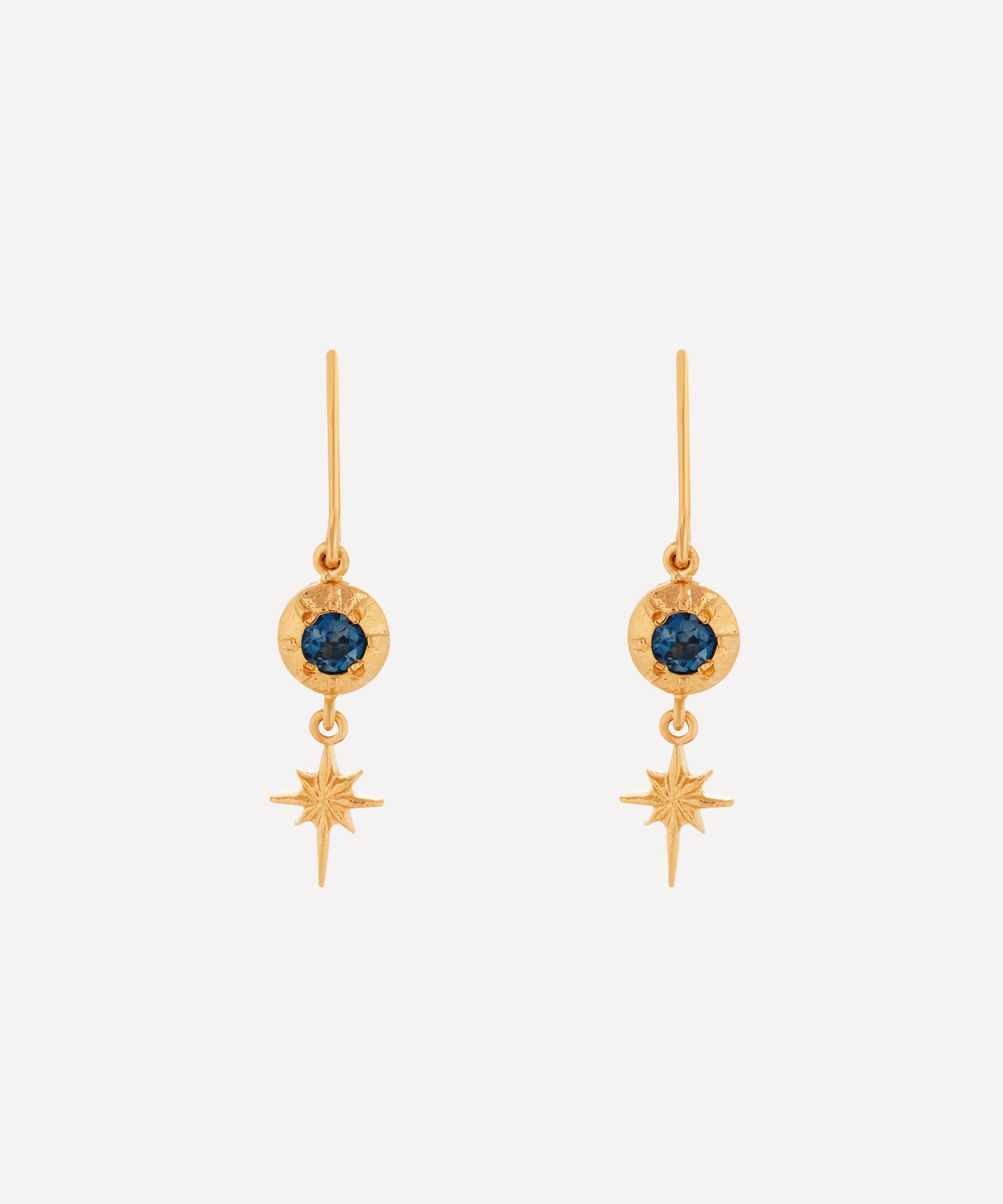 Alex Monroe - Gold-Plated Guiding Star London Blue Topaz Drop Earrings