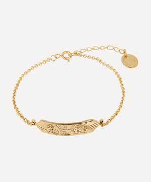 Alex Monroe - Gold-Plated Sail into the Sunset Engraved ID Bracelet image number 0