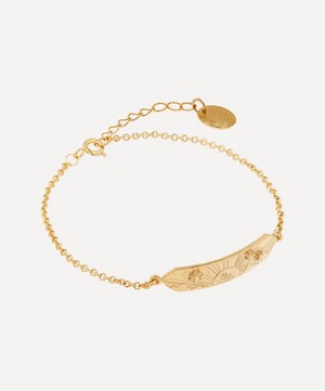 Alex Monroe - Gold-Plated Sail into the Sunset Engraved ID Bracelet image number 2