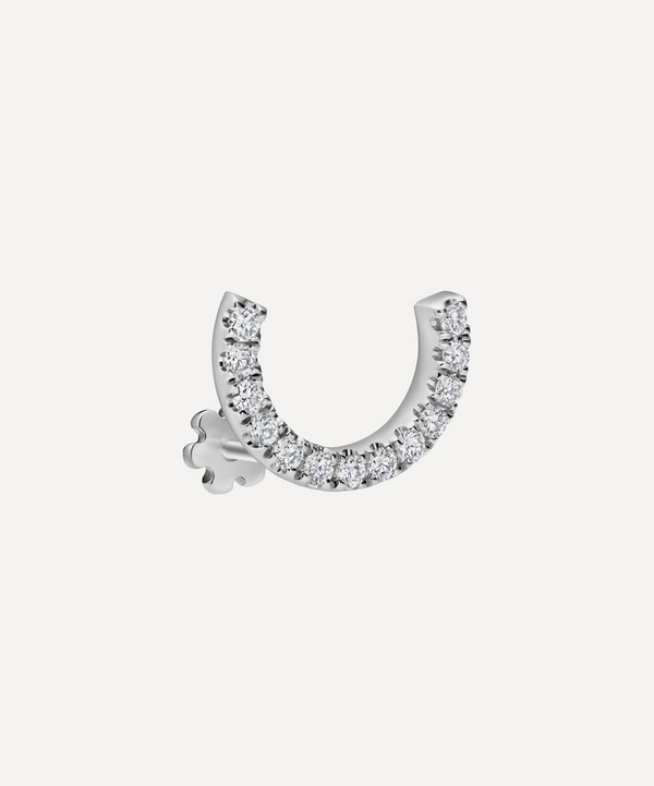 Maria Tash - 18ct 6.5mm Prong Set Diamond Demi Eternity Threaded Stud Earring image number null