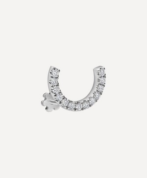 Maria Tash - 18ct 6.5mm Prong Set Diamond Demi Eternity Threaded Stud Earring image number 0