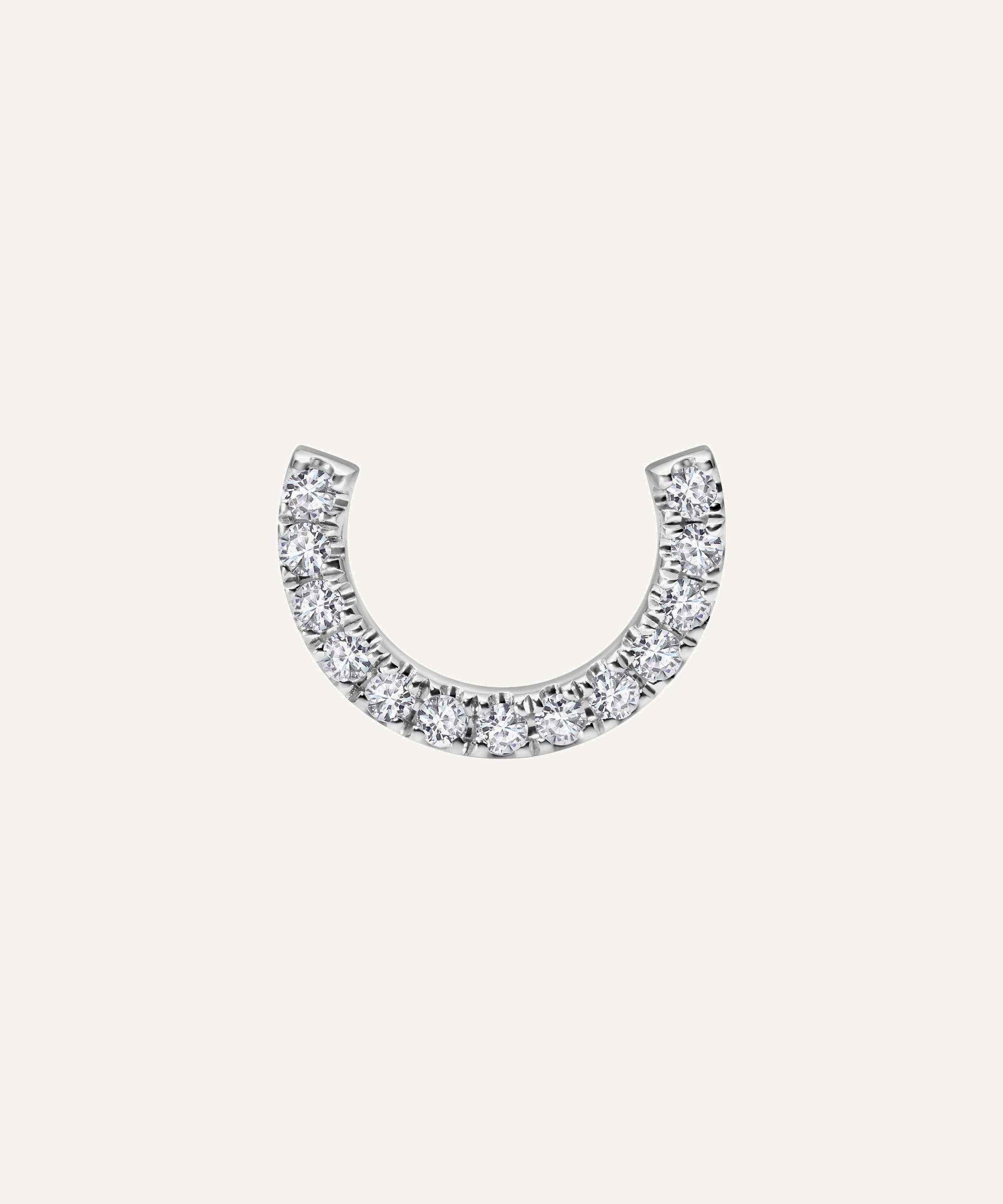 Maria Tash - 18ct 6.5mm Prong Set Diamond Demi Eternity Threaded Stud Earring image number 1