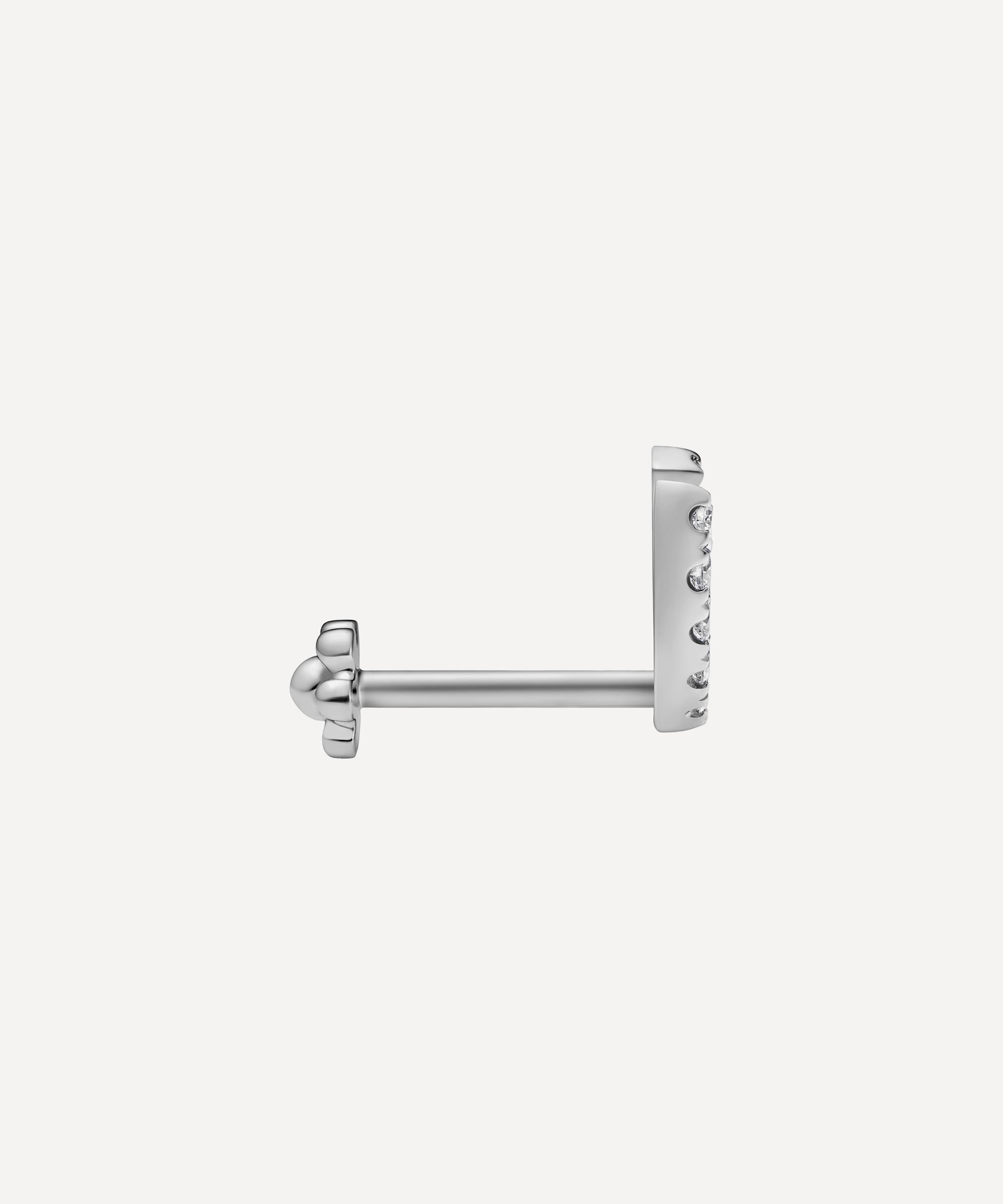 Maria Tash - 18ct 6.5mm Prong Set Diamond Demi Eternity Threaded Stud Earring image number 2