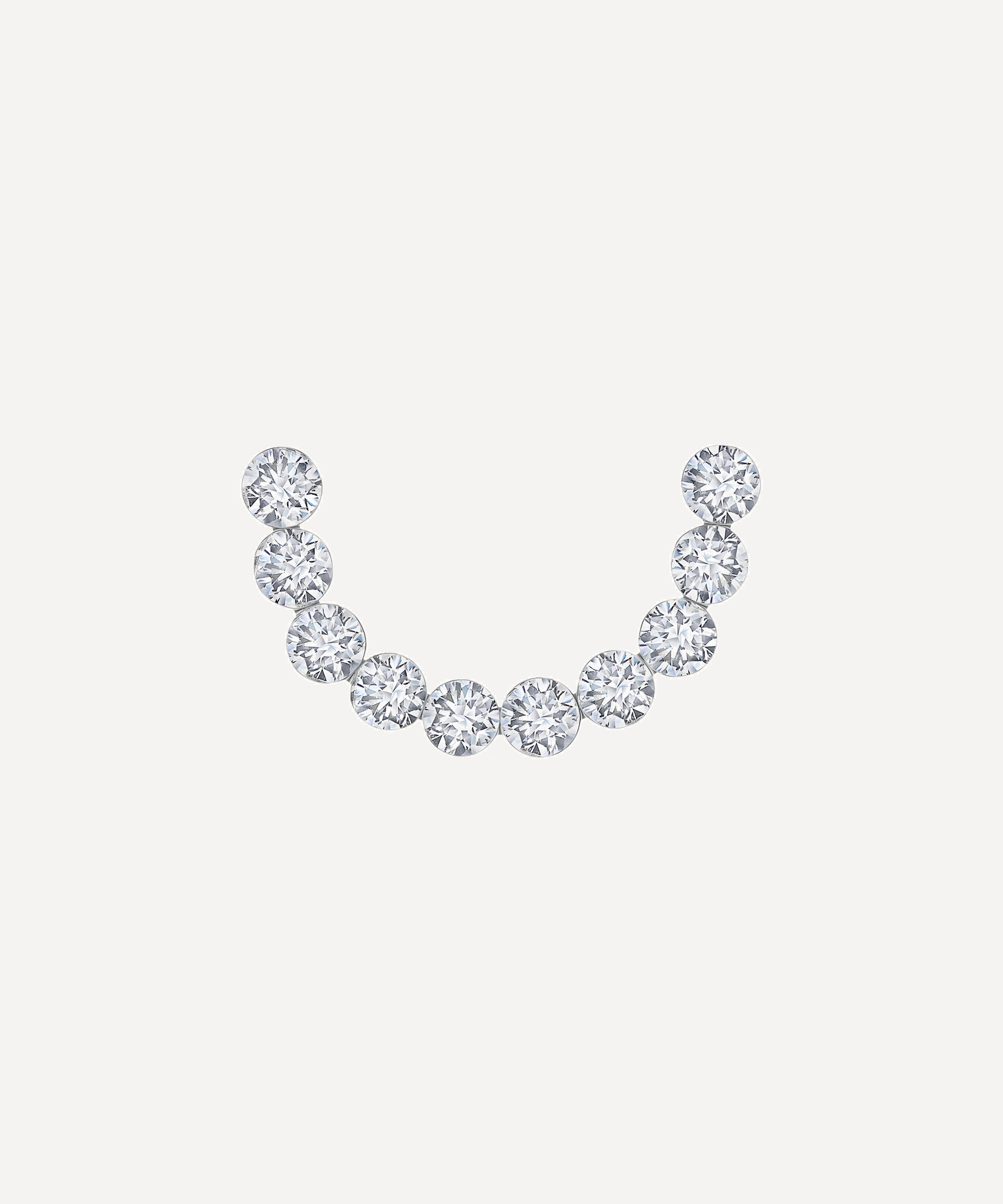 Maria Tash - 18ct 6.5mm Invisible Set Diamond Demi Eternity Threaded Stud Earring image number 1