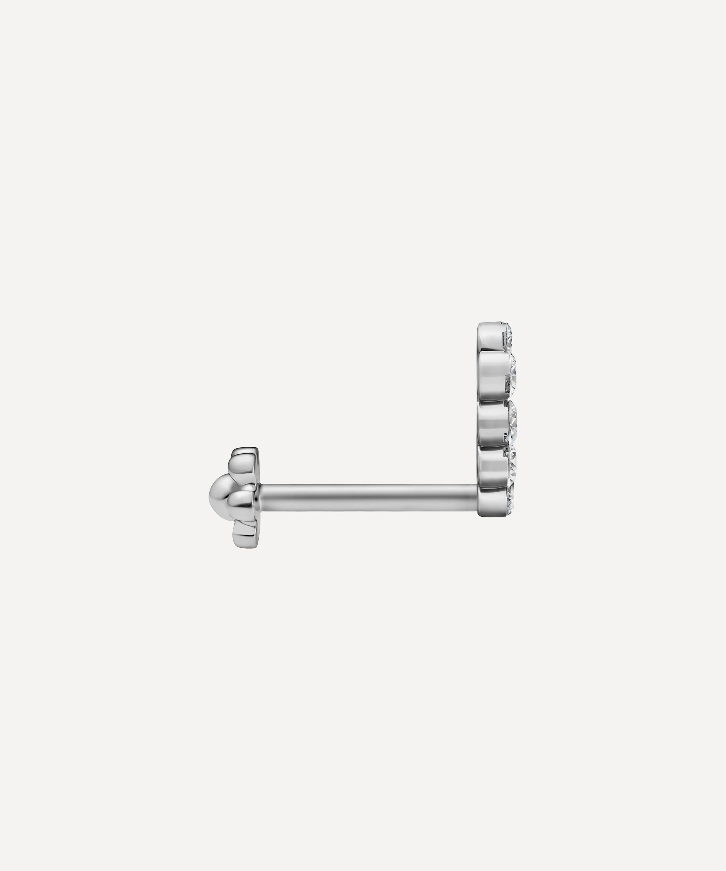 Maria Tash - 18ct 6.5mm Invisible Set Diamond Demi Eternity Threaded Stud Earring image number 2