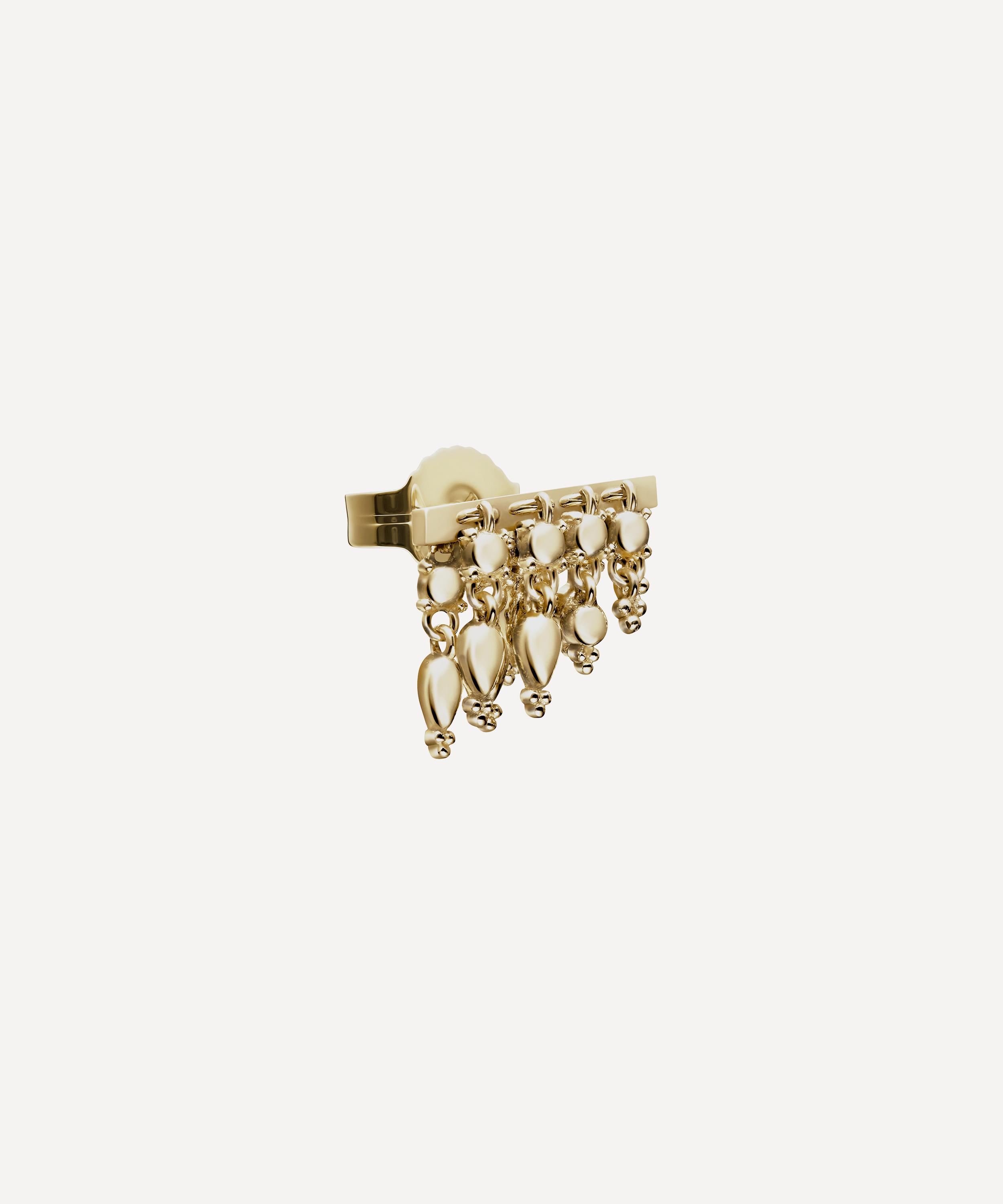 Maria Tash - 14ct 11mm Tassel Bar Stud Earring Left image number 2