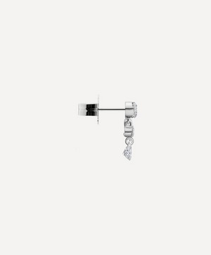 Maria Tash - 18ct 11mm Invisible Set Diamond Crescendo Bar Stud Earring Right image number 2