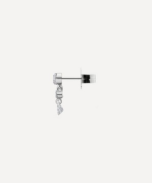 Maria Tash - 18ct 11mm Invisible Set Diamond Crescendo Bar Stud Earring Left image number 2