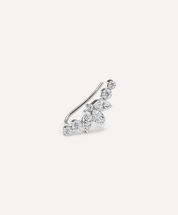 Maria Tash - 18ct Invisible Diamond Lotus Open Garland Ear Climber Left image number null
