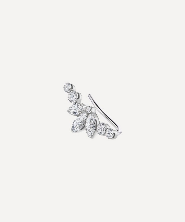 Maria Tash - 18ct Invisible Diamond Lotus Open Garland Ear Climber Right image number null
