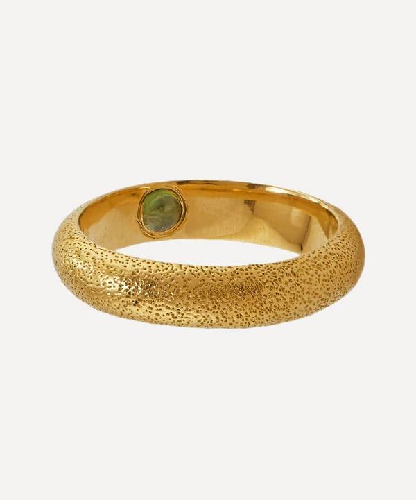Alex Monroe - x Raven Smith Gold-Plated Hans Hidden Green Tourmaline Ring