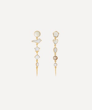 Grainne Morton - 18ct Gold-Plated Five Charm Victorian Drop Earrings image number 0