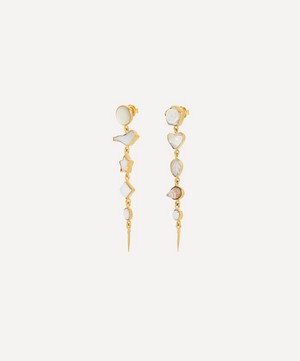 Grainne Morton - 18ct Gold-Plated Five Charm Victorian Drop Earrings image number 2