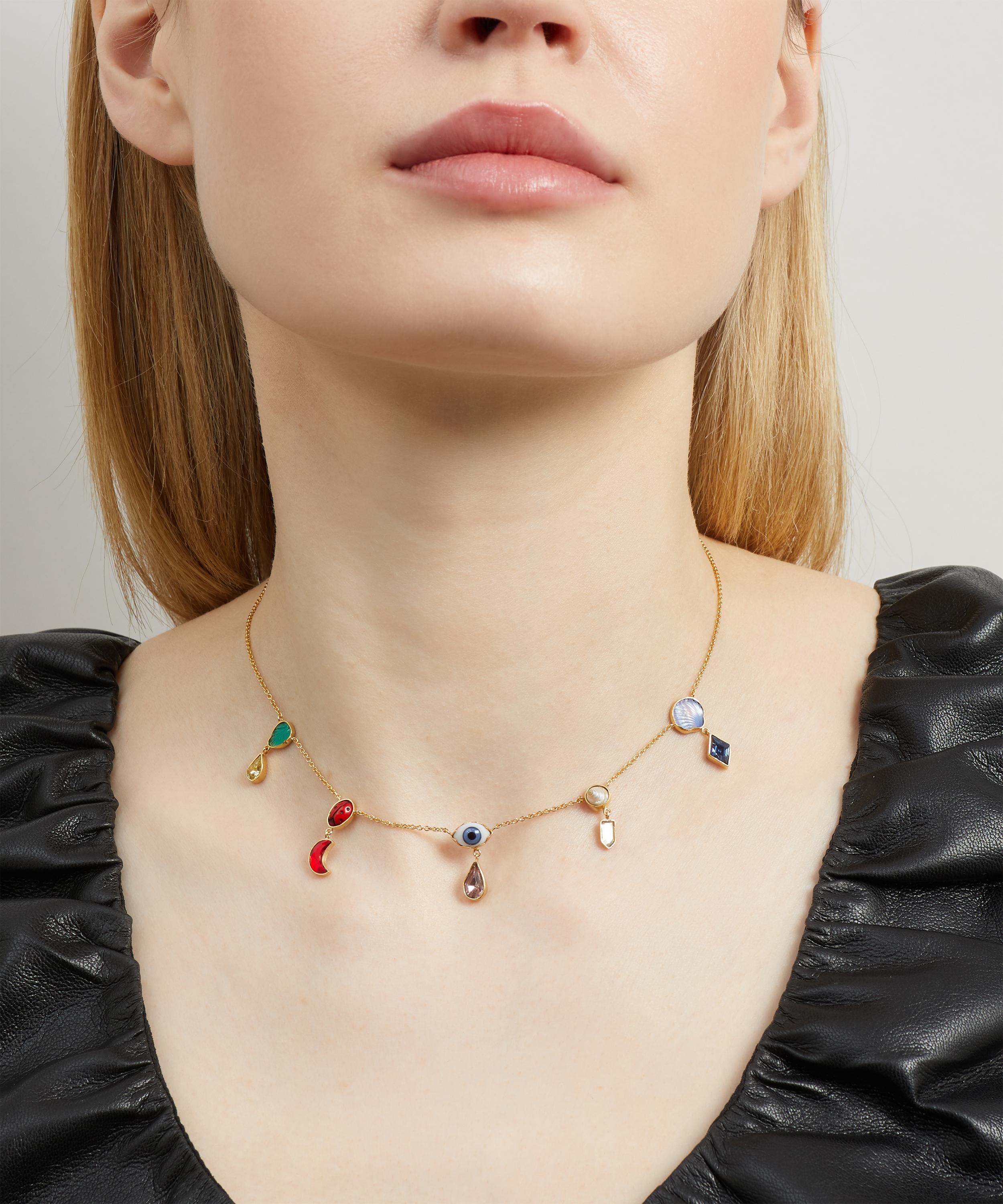 GRAINNE MORTON GRAINNE MORTON 18CT GOLD-PLATED MINI CHARM DROP NECKLACE 000714012