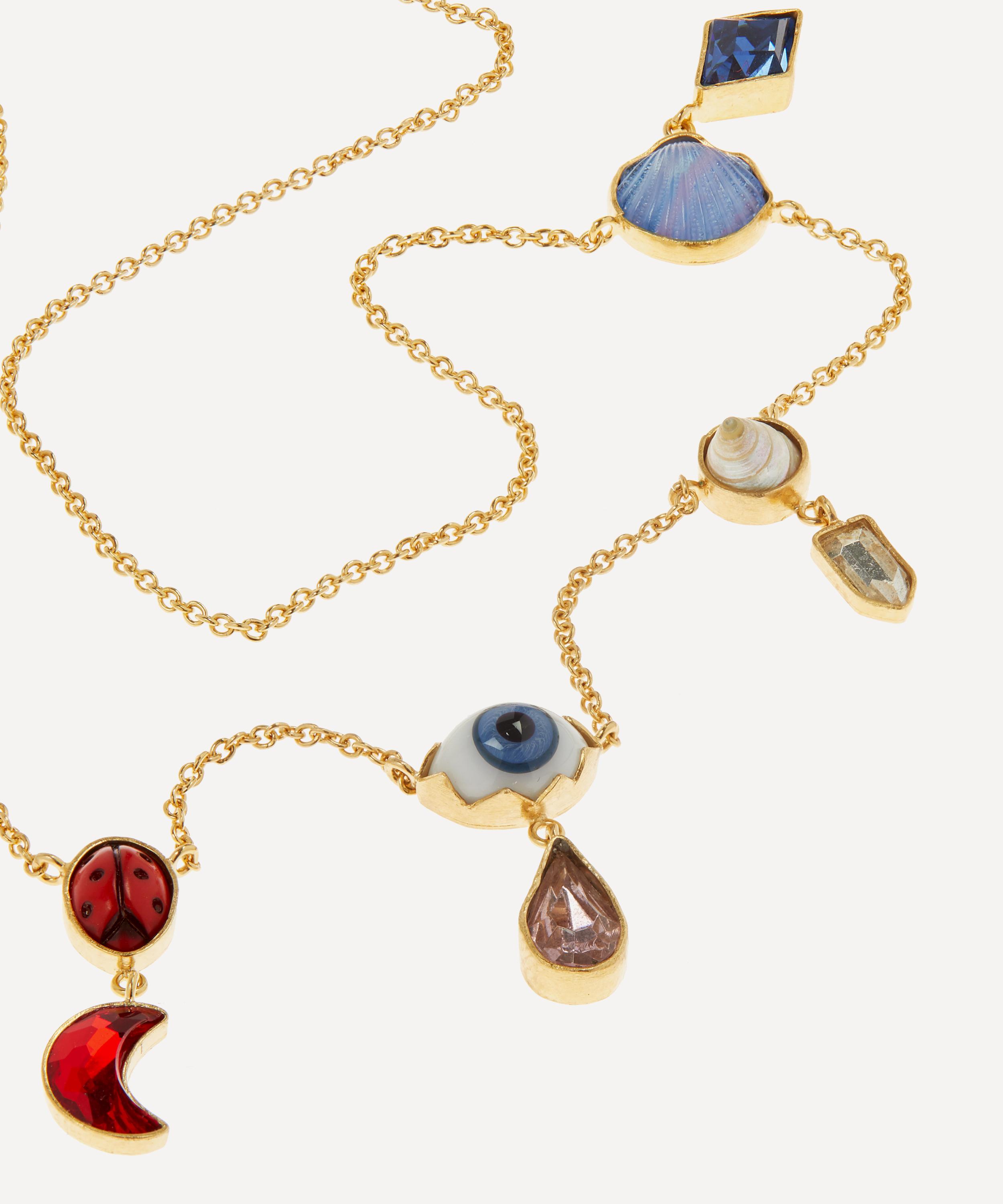 GRAINNE MORTON GRAINNE MORTON 18CT GOLD-PLATED MINI CHARM DROP NECKLACE 000714012