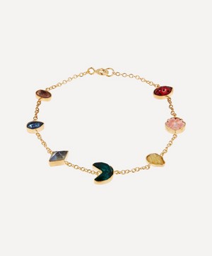 Grainne Morton - Gold-Plated Multi-Stone Rainbow Mini Charm Bracelet image number 0