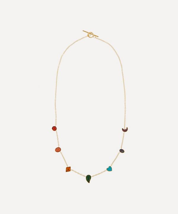 Grainne Morton - Gold-Plated Multi-Stone Rainbow Mini Charm Necklace