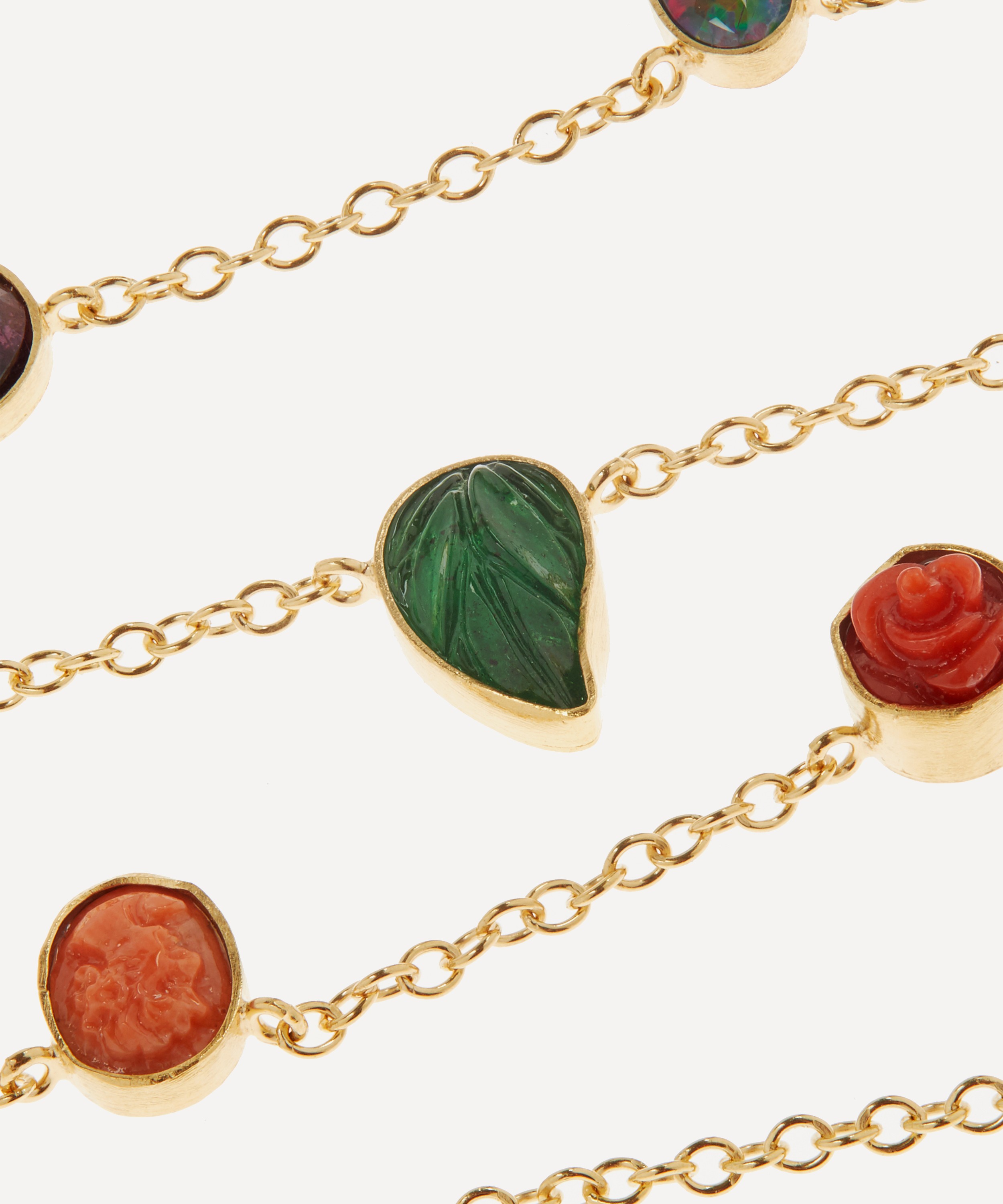 Grainne Morton - Gold-Plated Multi-Stone Rainbow Mini Charm Necklace image number 2
