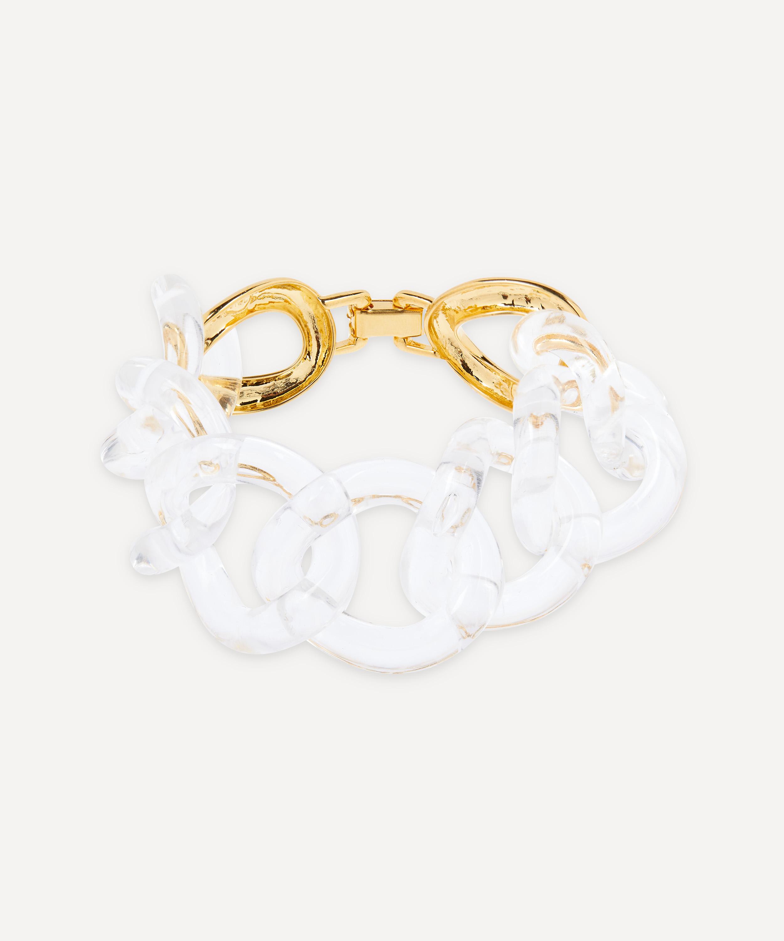 Kenneth Jay Lane - Gold-Plated Clear Resin Link Bracelet image number 0