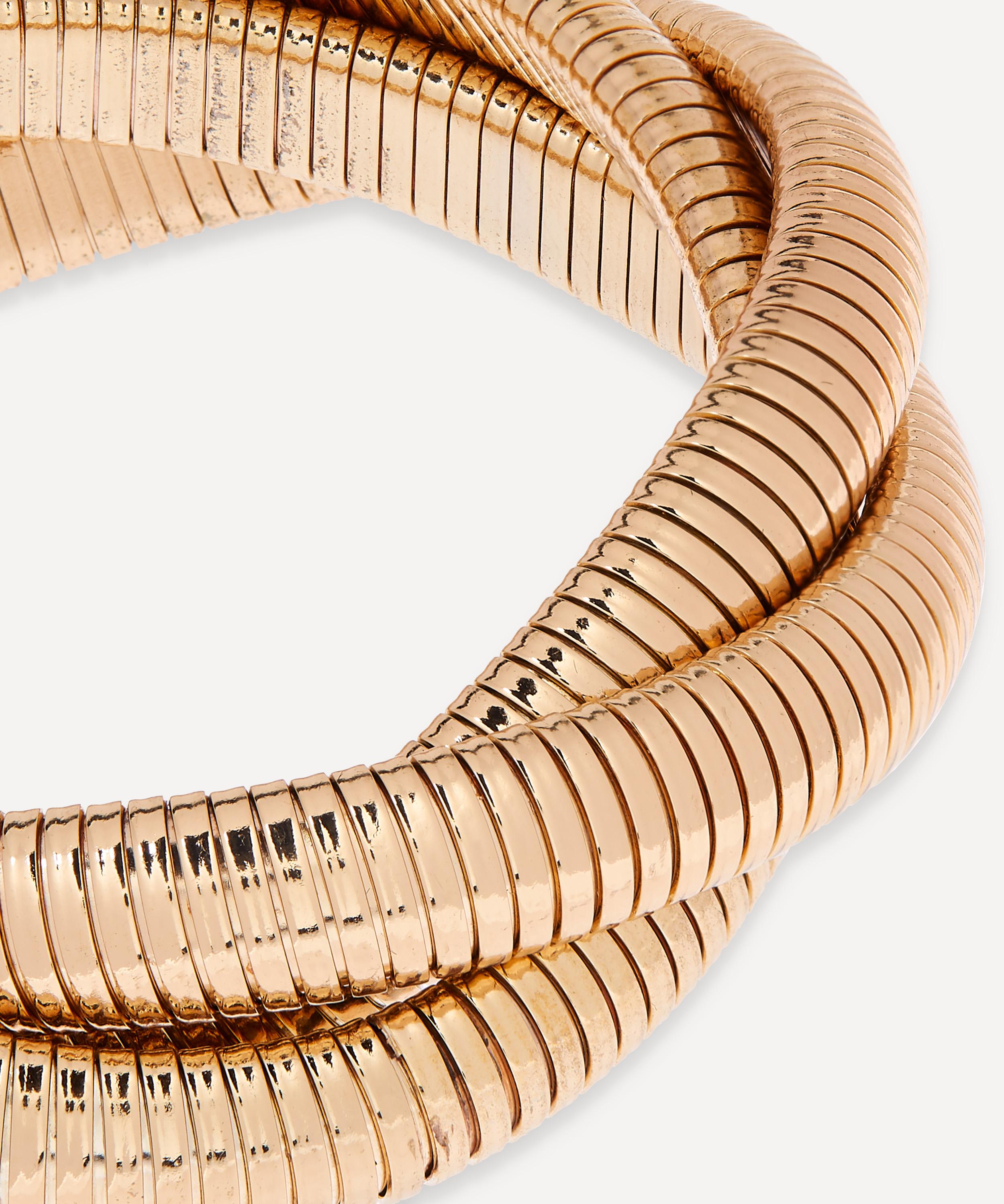Kenneth Jay Lane - Gold-Plated Twisted Snake Chain Stretch Bracelet image number 3