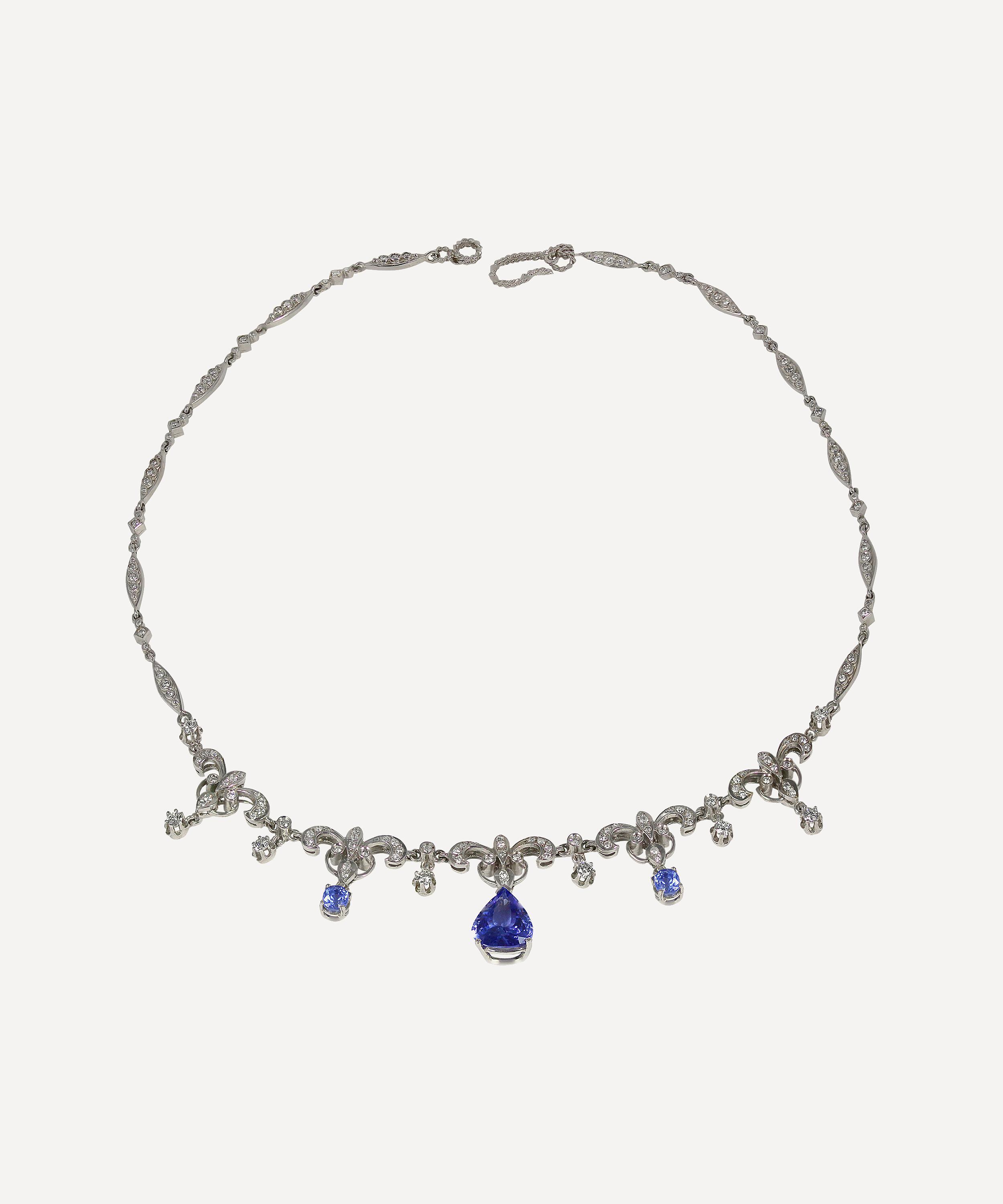 Kojis - White Gold Tanzanite and Diamond Necklace image number 0