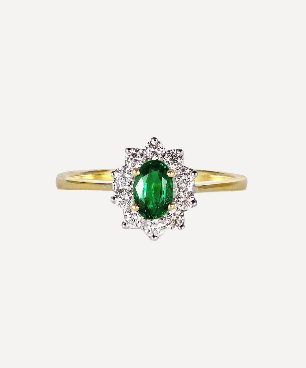 Kojis - Gold Emerald and Diamond Cluster Ring