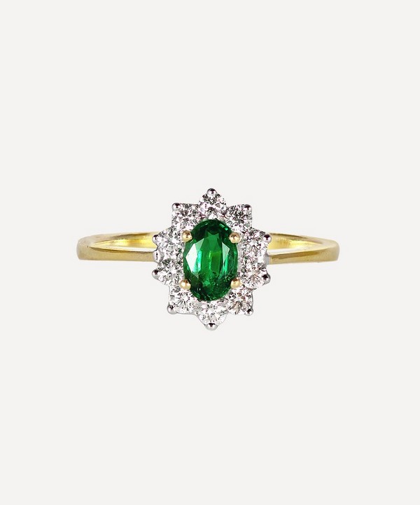 Kojis - Gold Emerald and Diamond Cluster Ring image number null