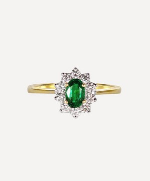 Kojis - Gold Emerald and Diamond Cluster Ring image number 0