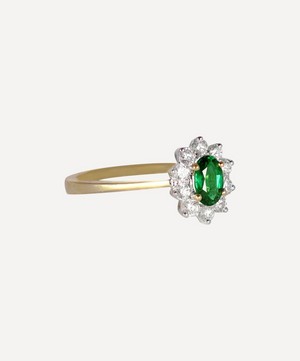 Kojis - Gold Emerald and Diamond Cluster Ring image number 1