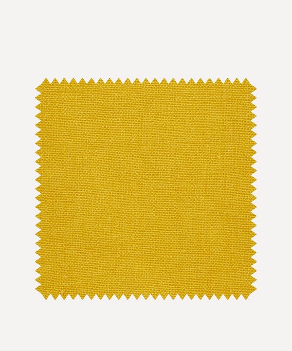 Liberty Interiors - Fabric Swatch - Mustard Plain Emberton Linen image number null