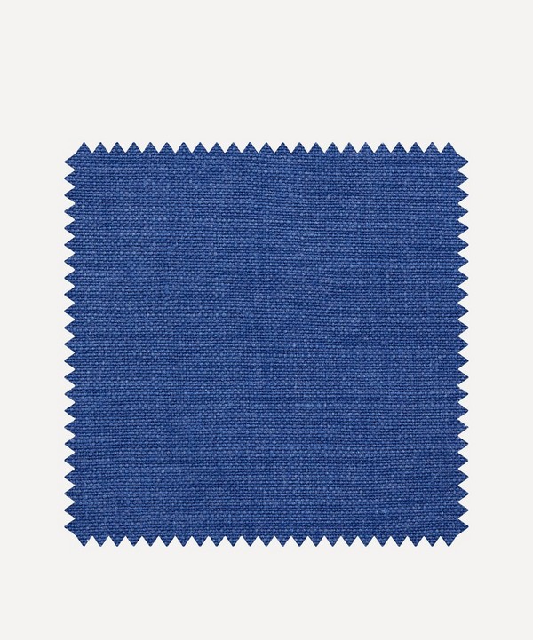 Liberty Interiors - Fabric Swatch - Lapis Plain Emberton Linen image number null