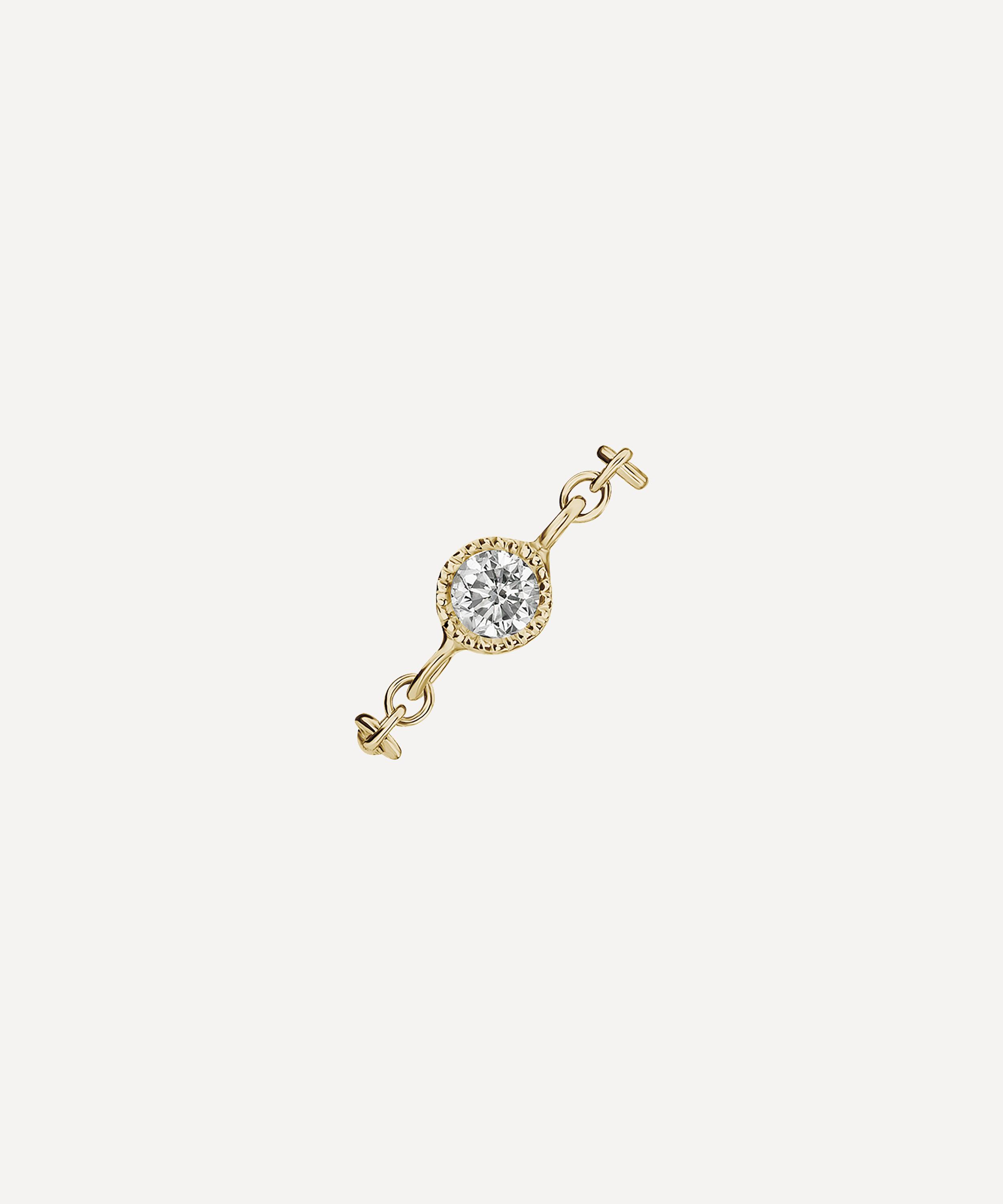 Maria Tash - 18ct 2mm Scalloped Set Diamond Chain Orbit image number 0